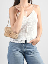 Sac Bandouli�re Moon Raphia Raphia Vanessa bruno Beige moon raphia 73V40326-vue-porte