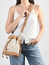 Shoulder Bag Antibes Cotton Les tropeziennes Beige antibes TZ03-vue-porte