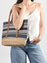Sac Port� �paule En-vau Coton Les tropeziennes Bleu en-vau TZ02-vue-porte