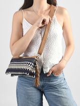 Sac Bandouli�re En-vau Coton Les tropeziennes Bleu en-vau TZ03-vue-porte