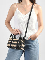 Sac Bandouli�re Mini Osier Italie Lancaster Noir mini osier italie 72-vue-porte