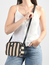 Shoulder Bag Mini Osier Italie Lancaster Black mini osier italie 71-vue-porte