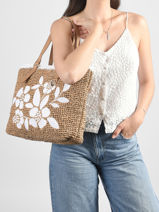 Sac Port� �paule Large Papier Les tropeziennes Marron large TZ01-vue-porte