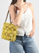 Shoulder Bag Mediterranee Paper Les tropeziennes Yellow mediterranee TZ02-vue-porte
