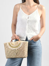 Shoulder Bag Monaco Straw Les tropeziennes Beige monaco TZ01-vue-porte
