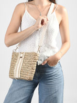 Shoulder Bag Monaco Straw Les tropeziennes Beige monaco TZ02-vue-porte