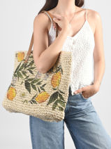 Shoulder Bag Navagio Paper Les tropeziennes Beige navagio TZ01-vue-porte