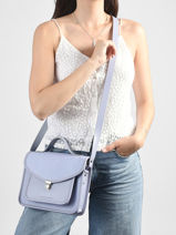 Sac Mademoiselle George Lavande Cuir Paul marius Bleu lavande GEORGLAV-vue-porte