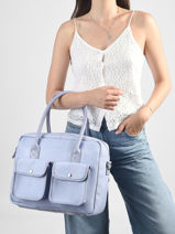 Leather Le Dandy Lavande Shoulder Bag Paul marius Blue lavande DANDYLAV-vue-porte