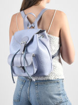 Sac � Dos Le Baroudeur Lavande Cuir Paul marius Bleu lavande BAROULAV-vue-porte