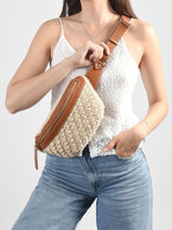 Belt Bag Leather And Raffia Paul marius Beige raphia BANANRAP-vue-porte