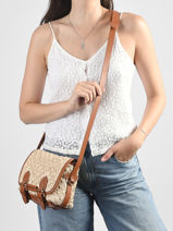 Sac Bandouli�re Loulou S Raphia Et Cuir Paul marius Beige raphia LOULSRAP-vue-porte