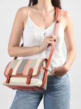 Raffia And Leather Loulou Crossbody Bag Paul marius Multicolor raphia LOULORAP-vue-porte