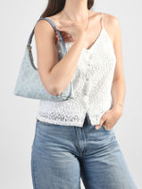 Shoulder Bag Emblem Denim Cotton Calvin klein jeans Blue emblem denim 4F3431G-vue-porte