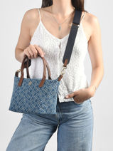 Crossbody Bag Popette Cotton Tommy hilfiger Blue popette AW18612-vue-porte
