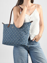 Sac Port� �paule Popette Coton Tommy hilfiger Bleu popette AW18613-vue-porte