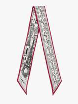 Silk Ribbon Paris 82x5,5cm Lancel White 150 ans A14137
