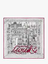 Silk Scarf 90x90 Paris Lancel White 150 ans A14138