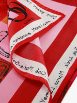 Silk Scarf 90x90 Premier Flirt Print Lancel Red 150 ans A14215-vue-porte