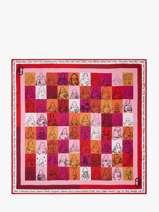 Silk Scarf 90x90 Premier Flirt Print Lancel Red 150 ans A14215