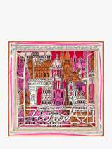 Silk Scarf 90x90 Paris Lancel Pink 150 ans A14138