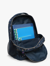 2-compartment Backpack Milky kiss Blue dazzling dots 1454-vue-porte