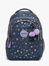 Sac � Dos 2 Compartiments Milky kiss Bleu dazzling dots 1454