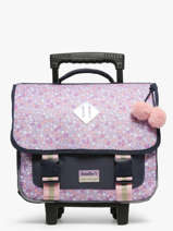 2-compartment Wheeled Schoolbag Milky kiss Violet blossoming beauty 1472