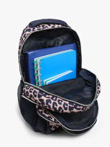 2-compartment Backpack Milky kiss Beige leopard luxe 1361-vue-porte