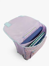2-compartment Satchel Lilo & stitch Violet spring smiles 1726-vue-porte