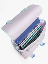 2-compartment Wheeled Satchel Lilo & stitch Violet spring smiles 1729-vue-porte