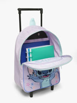 1 Compartment Wheeled Schoolbag Lilo & stitch Violet spring smiles 2105-vue-porte