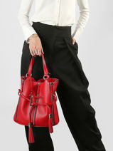 Sac Port� Main 150 Ans Cuir Lancel Rouge 150 ans A14098-vue-porte