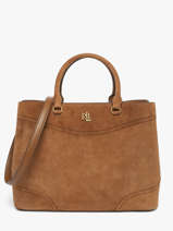 Sac Port� Main Dryden Cuir Lauren ralph lauren Marron dryden 31P15645