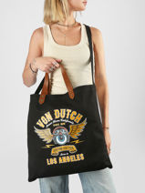 Oaks Tote Bag With Leather Handles Von dutch Black bags OAKS-vue-porte