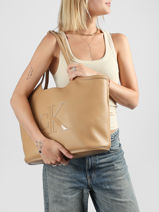 Shoulder Bag Bold Calvin klein jeans Beige bold 4F3562G-vue-porte