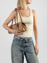 Shoulder Bag Emblem Calvin klein jeans Beige emblem 4F3744G-vue-porte