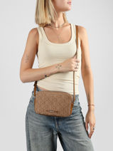 Sac Bandouli�re Emblem Jacquard Calvin klein jeans Beige emblem jacquard 4F3533G-vue-porte