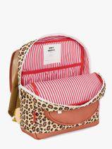 Backpack Hello hossy Brown cool kids S6-vue-porte