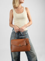 Sac Port� Main Farrah Cuir Lauren ralph lauren Marron farrah 31P11738-vue-porte