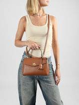 Crossbody Bag Farrah Leather Lauren ralph lauren Brown farrah 31P15611-vue-porte