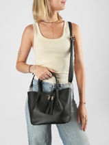 Sac Port� Main Grained Miniprix Noir grained F9947-vue-porte