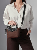 Longchamp Le pliage energy Handbag Brown-vue-porte