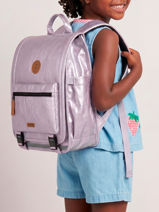 2-compartment Backpack Cabaia Violet school L-vue-porte