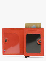 Card Holder Leather Etrier Orange madras EMAD5020-vue-porte