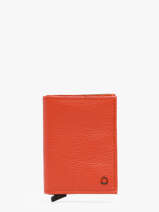 Card Holder Leather Etrier Orange madras EMAD5020