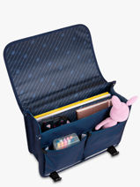2-compartment Satchel Cabaia Blue school M-vue-porte