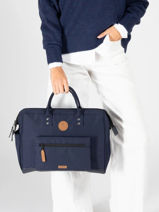 Business Bag With 14" Laptop Sleeve Cabaia Blue adventurer V2-vue-porte