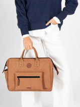 Business Bag With 14" Laptop Sleeve Cabaia Brown adventurer V2-vue-porte