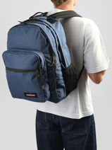 Backpack Morius 2 Compartments Eastpak Blue pbg authentic PBGK40F-vue-porte